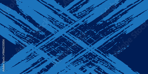 Abstract blue background with scratched rough texture, vector illustration