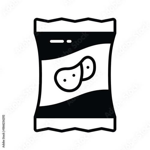 Premium glyph icon of potato chips snack