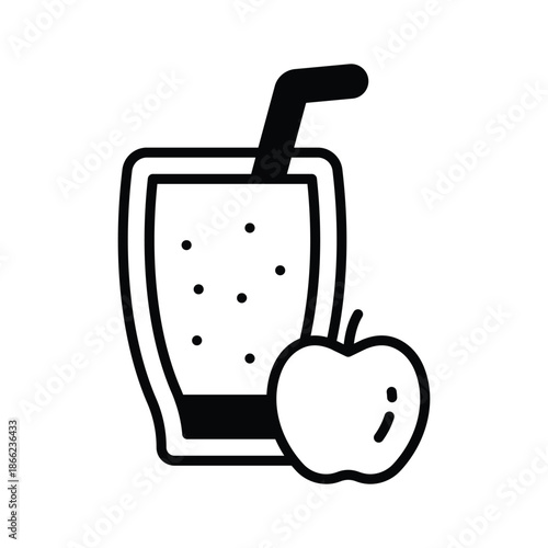 Grab this glyph icon of apple juice drink, healthy drink