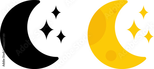 Magical crescent moons with sparkles