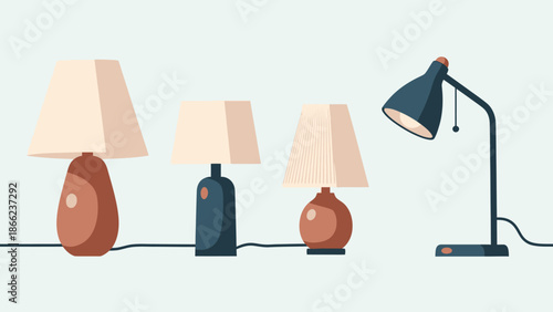 Collection of Various Table and Desk Lamps.