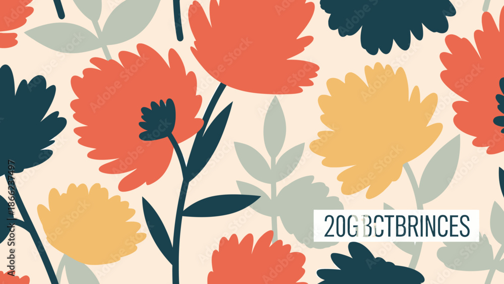 Obraz premium Colorful Floral Pattern with Vibrant Flowers.