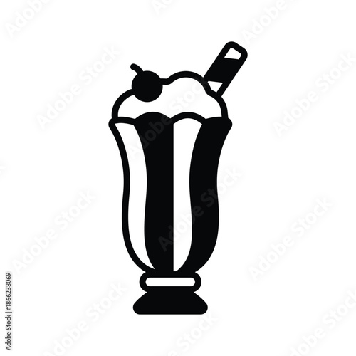 Premium glyph icon of milkshake dessert drink