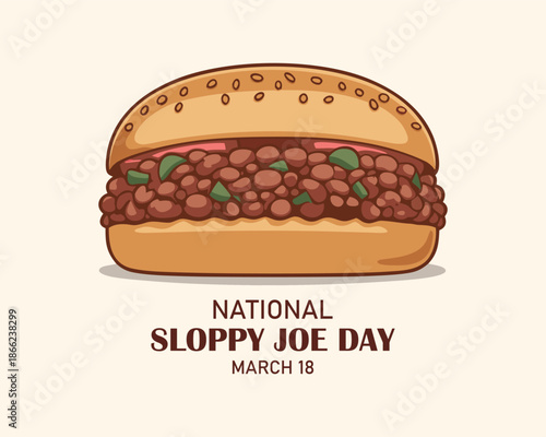vector graphic of national sloppy joe day good for national sloppy joe day celebration. flat design. flyer design. flat illustration.