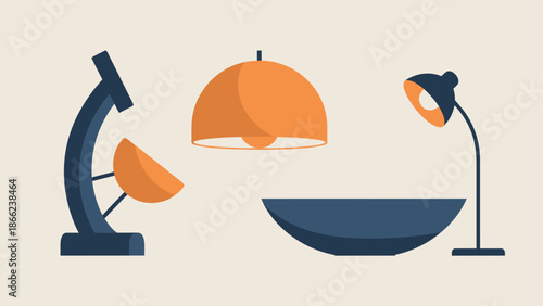 Modern Desk Lamps and Ceiling Light Fixture.