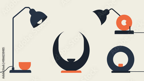 Modern Desk Lamps and Speakers Design.