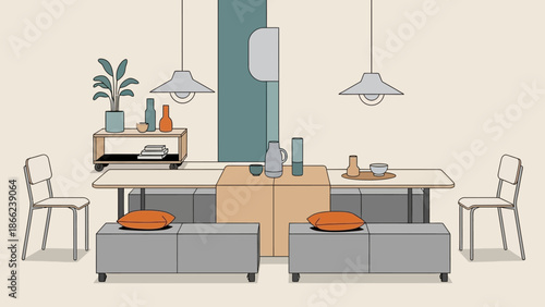 Modern Minimalist Living Room Interior Design.