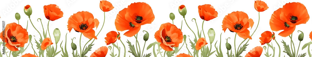 Naklejka premium orange flowers in the grass