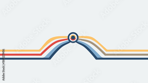 Multicolored Lines and Circle Graphic Element.