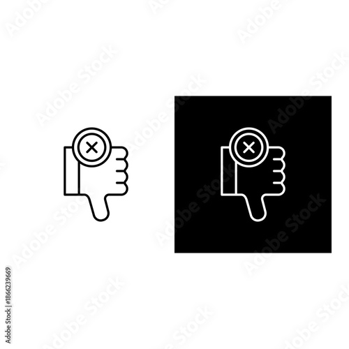 Failure  icon black and white outline.