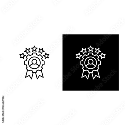 Expertise  icon black and white outline.