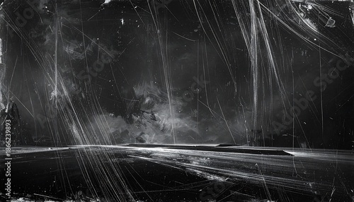 Abstract Dark Grungy Textured Background with Light Streaks.