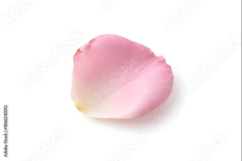 Soft Pink Rose Petal Isolated on White