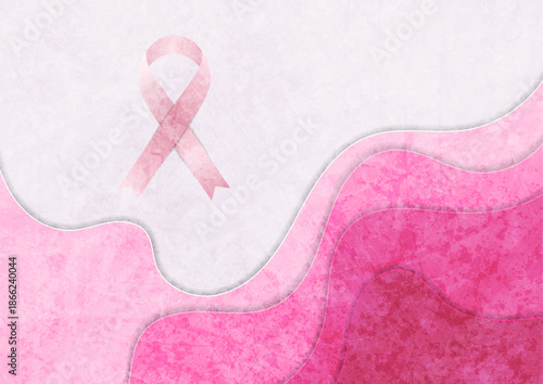 Breast cancer awareness month pink grunge wavy abstract background