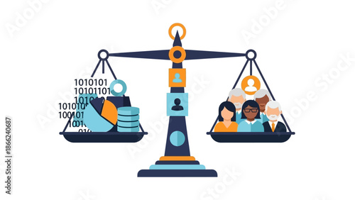 Balance Scale Weighing Data Against People.