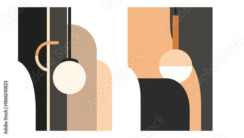 Cello Instrument Parts Side View Illustration.