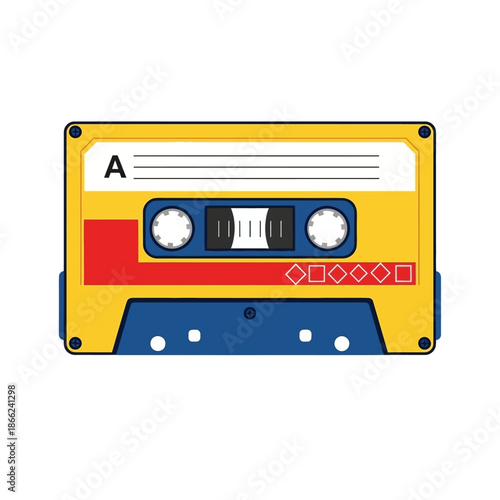 Retro Cassette Tape Icon - Vintage Audio Recording Media