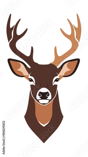 Majestic Deer Head Illustration - Woodland Creature Portrait