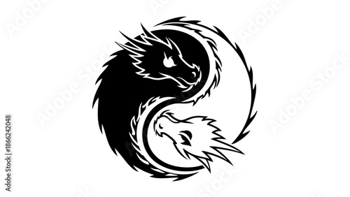 Yin Yang Dragons Tattoo Design