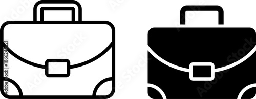 Minimalist briefcase icon set