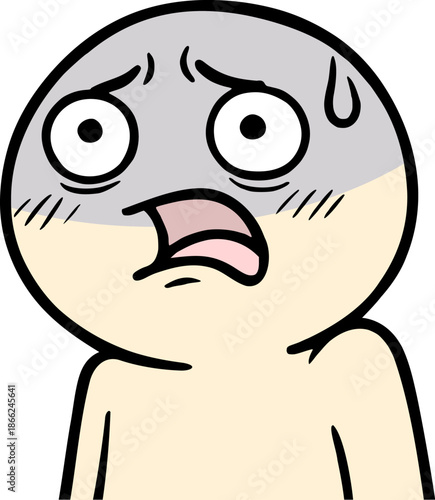 Funny scared expression draw