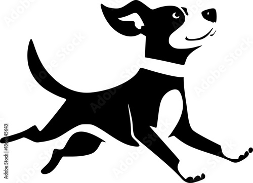 Happy dog running illustration design