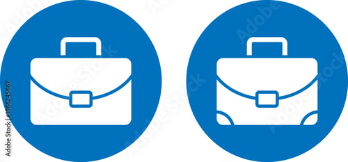Minimalist briefcase icons in blue circles