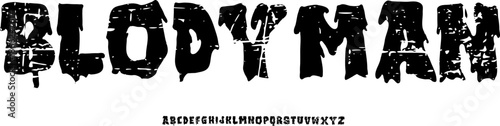 Blody Man Horror Display Font – Dripping Grunge Alphabet Typeface for Scary Poster, Dark Logo, Halloween Design, and Horror Typography
