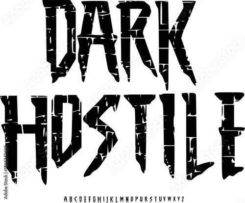 Dark Hostile – Aggressive Grunge Display Alphabet Font Brutal Distorted Grunge for Horror and Metal Design