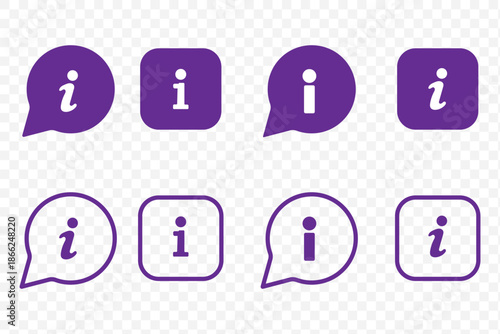 Info icons set. Information icon collection. Info button. Info symbol flat style - stock vector.