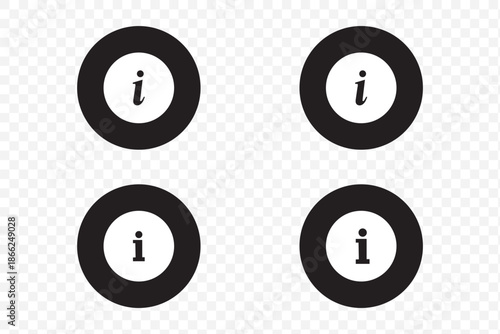 nfo Point Icon Black | Information Illustration | i Point Symbol | Help Logo | Hint Sign | Isolated | Variations