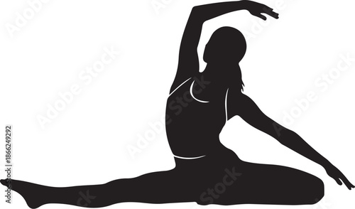 Elegant Contemporary Dance Silhouette Pose

Graceful Female Dancer Stretching Silhouette Art

Modern Ballet Dance Pose Black Silhouette