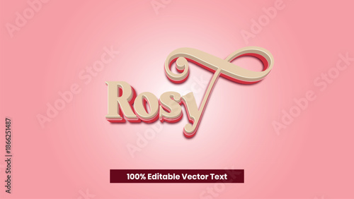Rosy Editable Vector 3D Text Effect