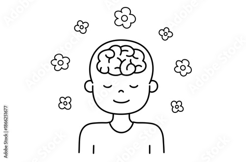 心地よさを感じる脳のイラスト