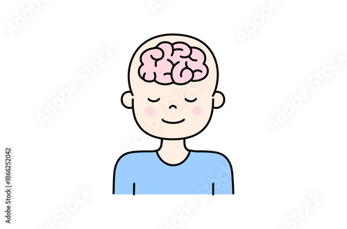 瞑想をする人の脳イラスト