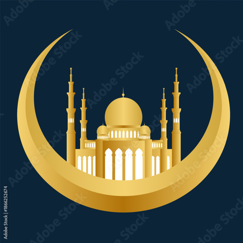 Ramadan Kareem design on green Islamic background