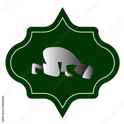 Ramadan Kareem design on green Islamic background