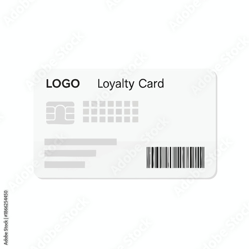 A white rectangular card design with rounded corners, Loyalty Card written on it