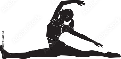 Elegant Contemporary Dance Silhouette Pose

Graceful Female Dancer Stretching Silhouette Art

Modern Ballet Dance Pose Black Silhouette