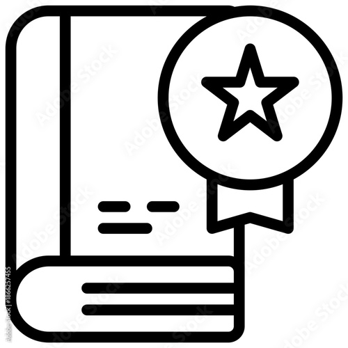 best seller bok badge label star top simple line icon