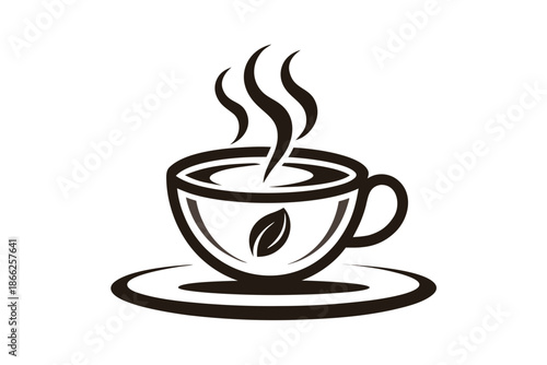 brew coffee cup icon clean oval rim style