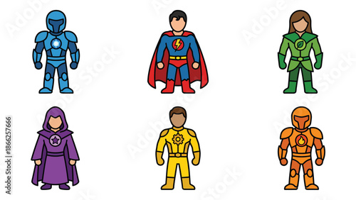 Superhero and Fantasy Character Collection Diverse Heroes for Your Creative Projects