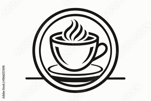 latte cup icon wide oval rim geometry