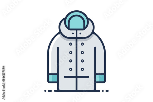 beltless coat clothing outline icon