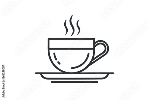 minimal evening tea cup graphic