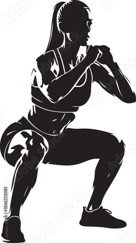 Powerful Woman Squat Exercise Silhouette

Female Fitness Training Squat Pose Illustration

Strong Athletic Woman Workout Silhouette Art
