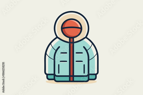 parka jacket rounded hood icon