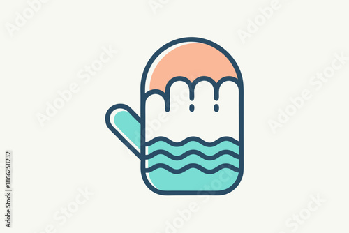 puffy mitten palm curve icon