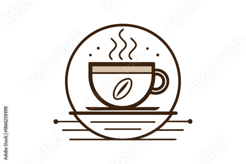 morning espresso cup icon tight oval geometry