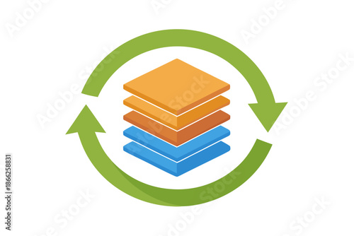 recycled materials stack icon